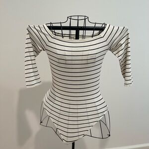 Express Striped Off-Shoulder Bodysuit